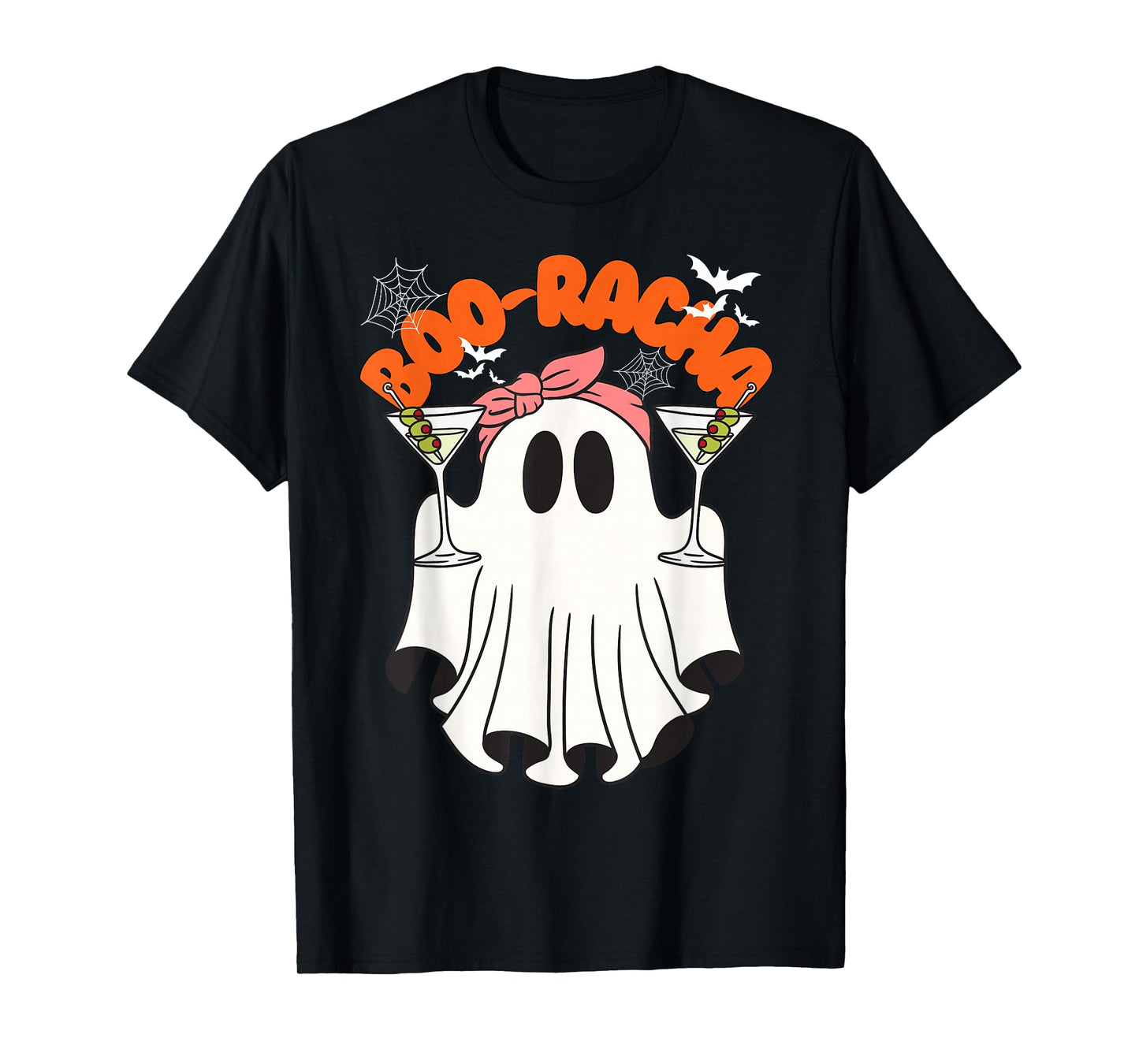 Boo-racha Funny Halloween Ghost Drinking Margarita Boo racha T-Shirt