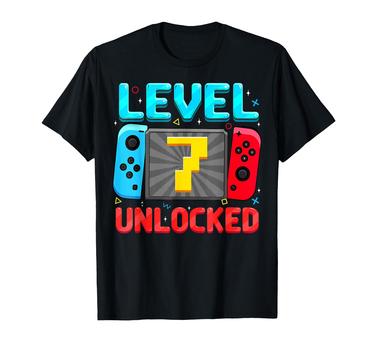 Level 7 Unlocked 7th Birthday Boy Gamer 7 Year Old Gift T-Shirt