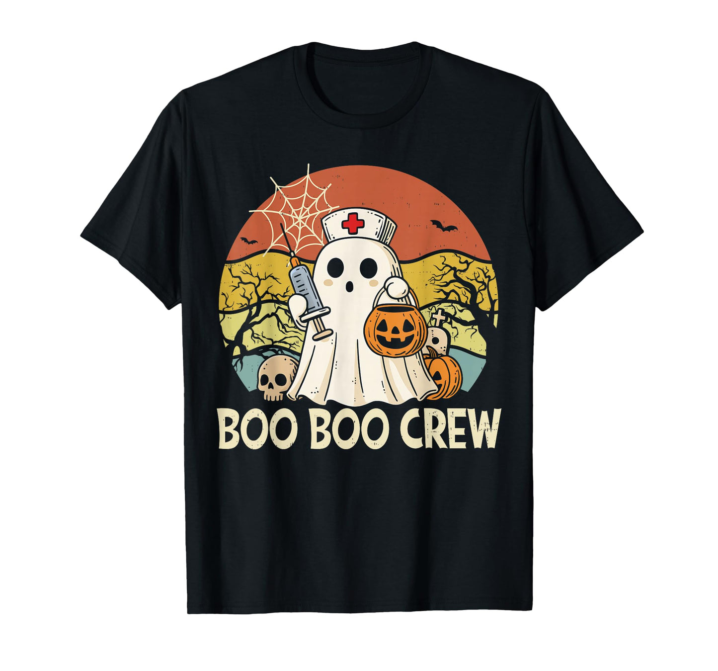 Boo Boo Crew Nurse Shirt Funny Ghost Women Halloween Nurse T-Shirt