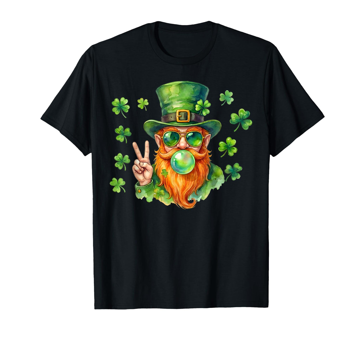 Leprechaun Blowing Bubble Gum St Patricks Day Men Women Kids T-Shirt