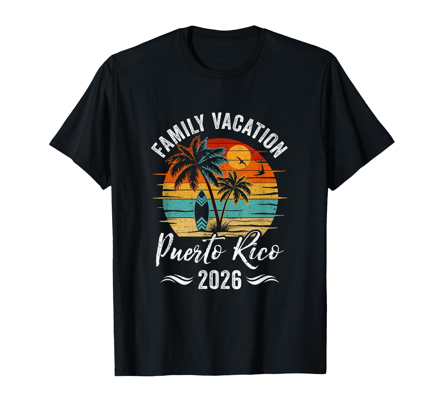 Family Vacation 2026 Vintage Puerto Rico Summer Matching T-Shirt