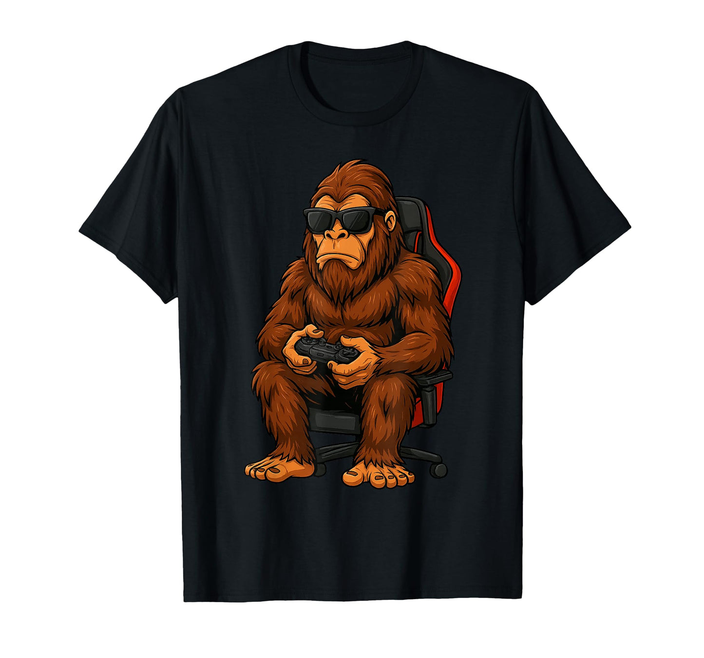 Funny Bigfoot Video Game Shirt Men Boys Gaming Sasquatch T-Shirt