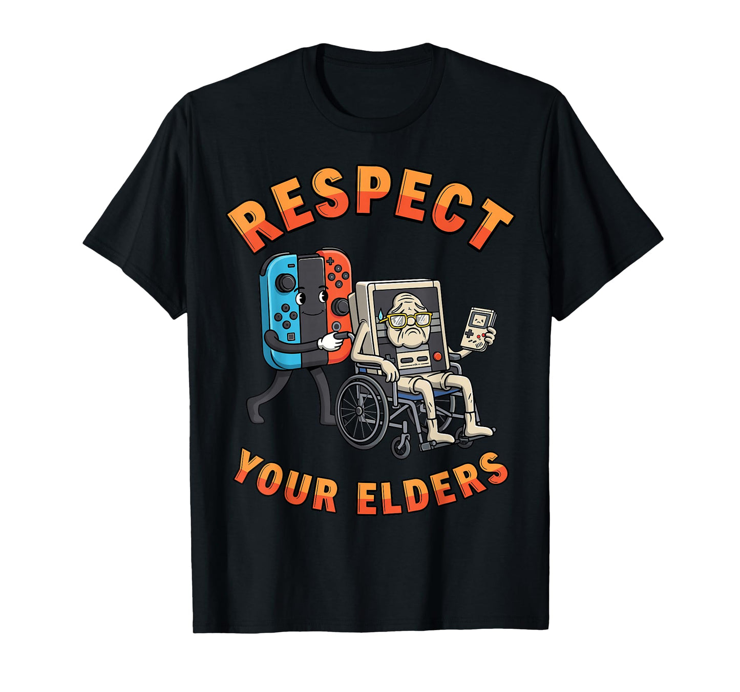 Respect Your Elders Retro Funny Gamer Gaming Controller Boys T-Shirt