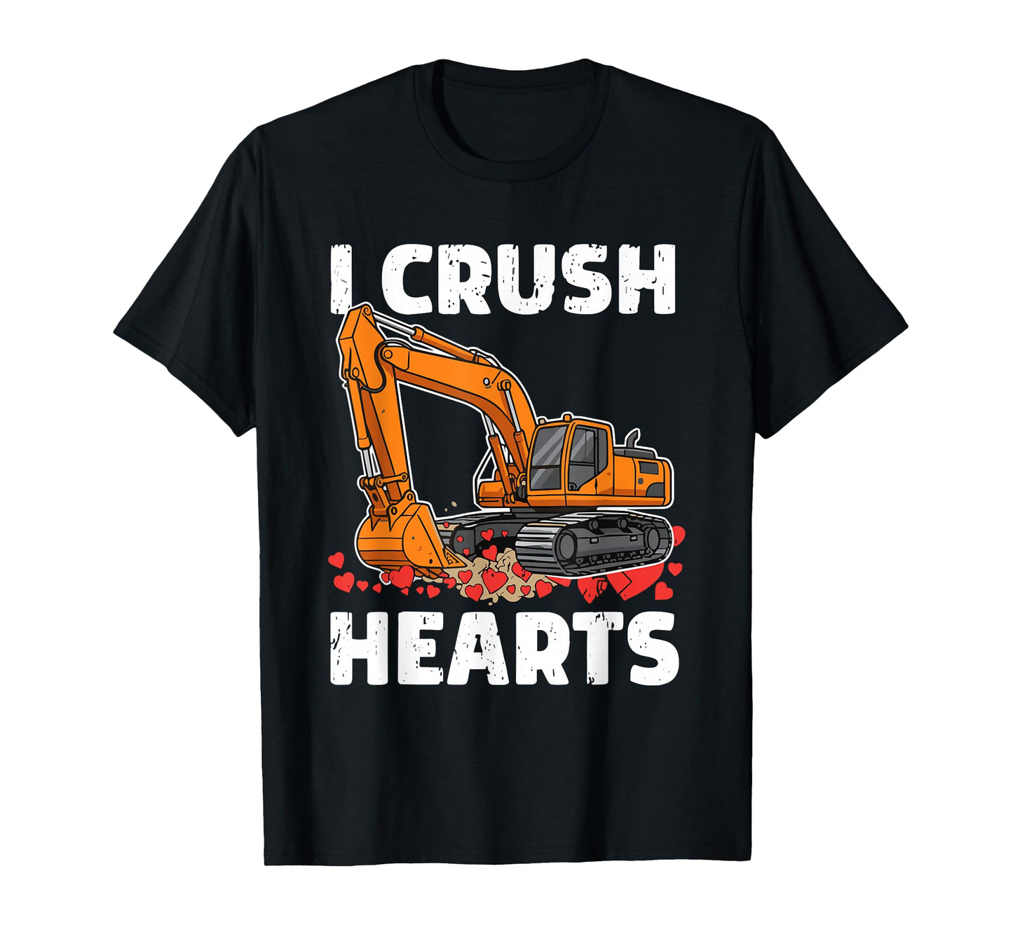 I Crush Hearts Bulldozer Valentine's Day Kids Construction T-Shirt