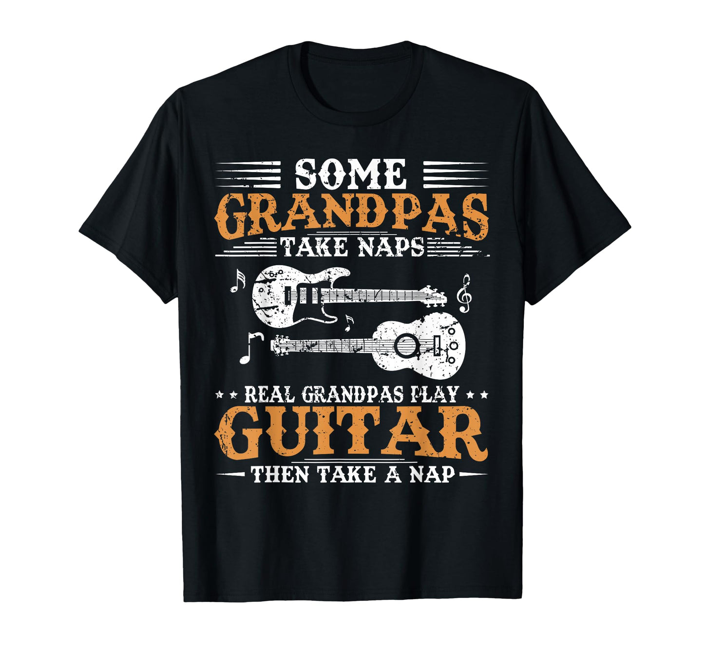 Real Grandpas Play Guitar Then Take Nap Funny Guitarist T-Shirt