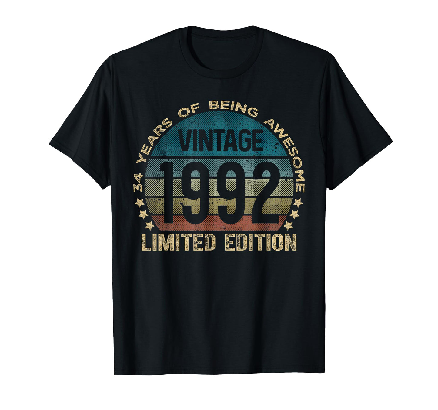 34 Year Old Gifts Vintage 1992 Limited Edition 34th Birthday T-Shirt