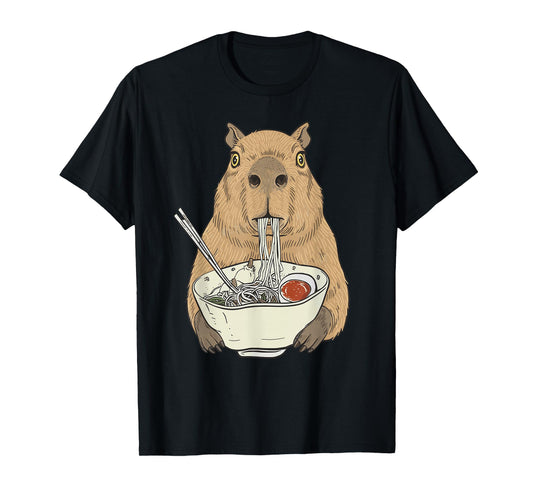 Capybara Ramen Japanese Funny Graphic Tee Kawaii Anime Gifts T-Shirt