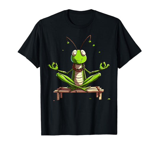 Meditation Grasshopper Yoga Pose Relaxing Animal T-Shirt