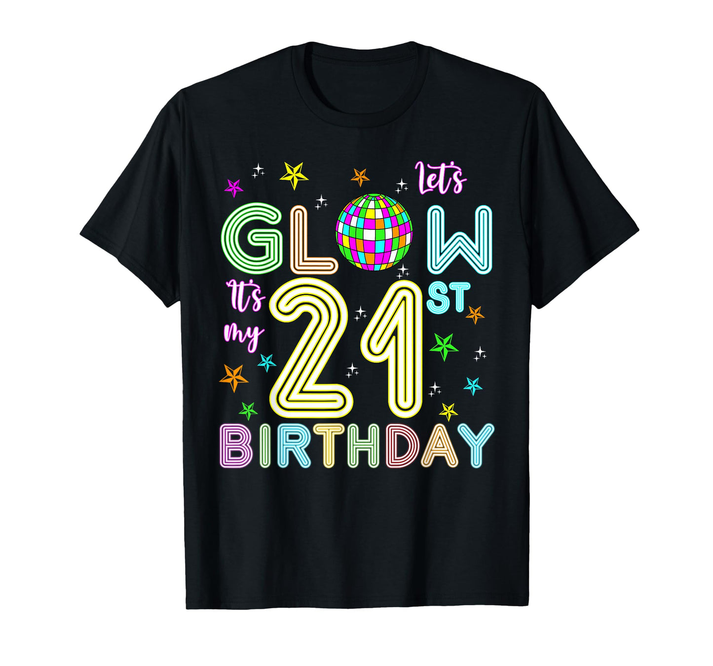 It's My 21st Birthday Glowing 80s 21 Year Old T-Shirt
