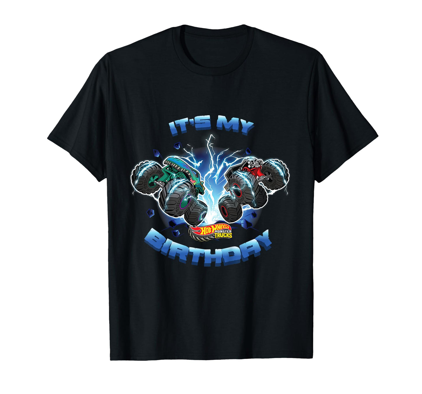 Kids Hot Wheels Monster Trucks - It's My Birthday Smash and Crash T-Shirt