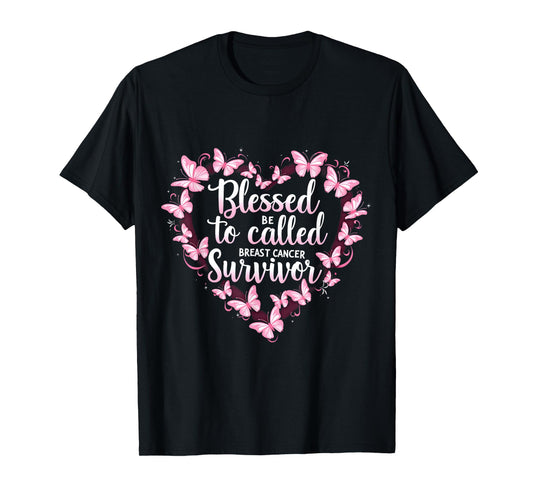 Blessed Breast Cancer Survivor Awareness Christian Women T-Shirt