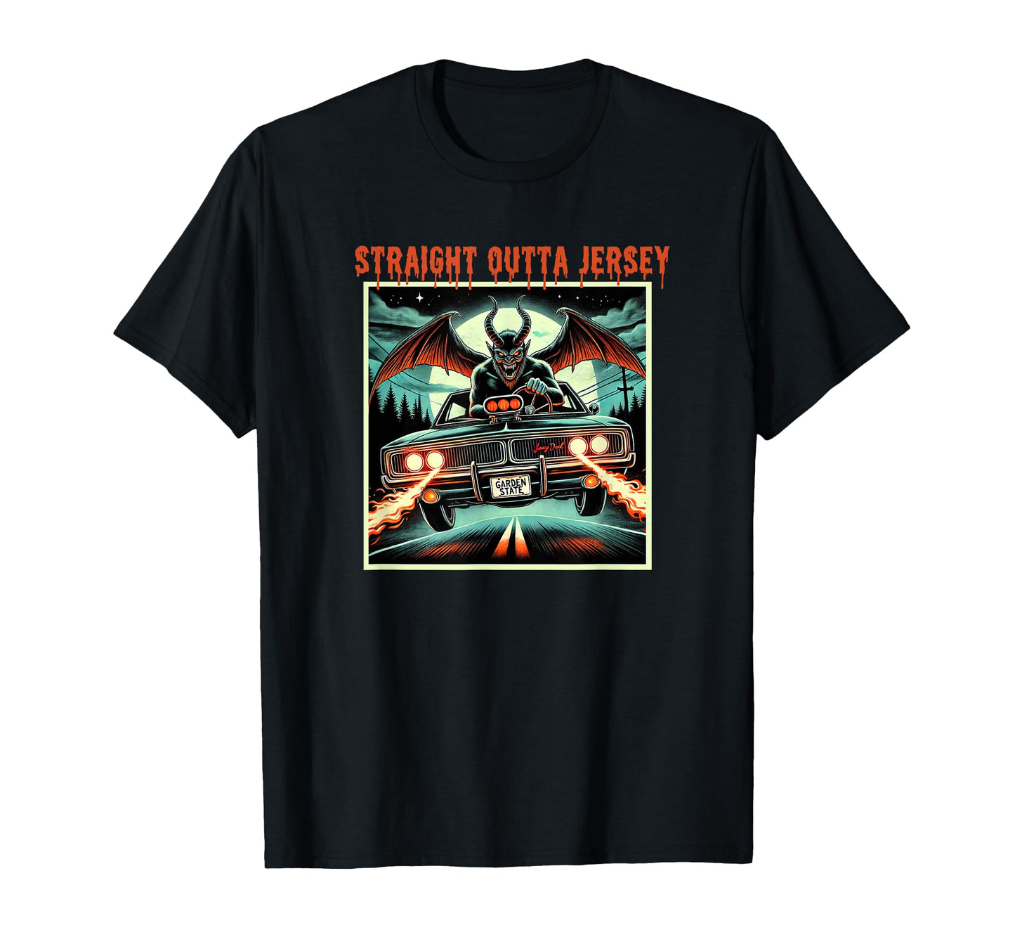 The Cruising Cryptid - Jersey Devil Funny Tee T-Shirt