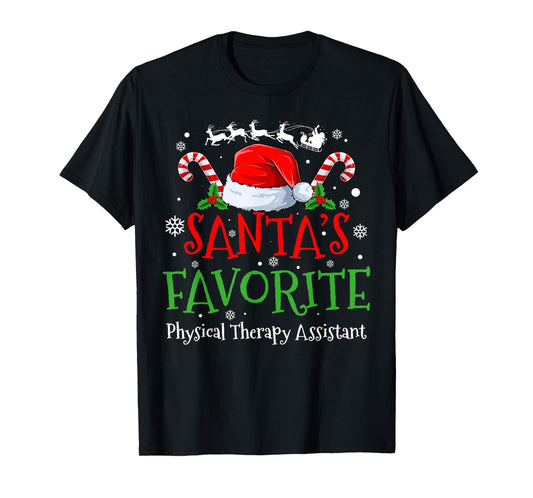 Santa's Favorite Physical Therapy Assistant Christmas Party T-Shirt