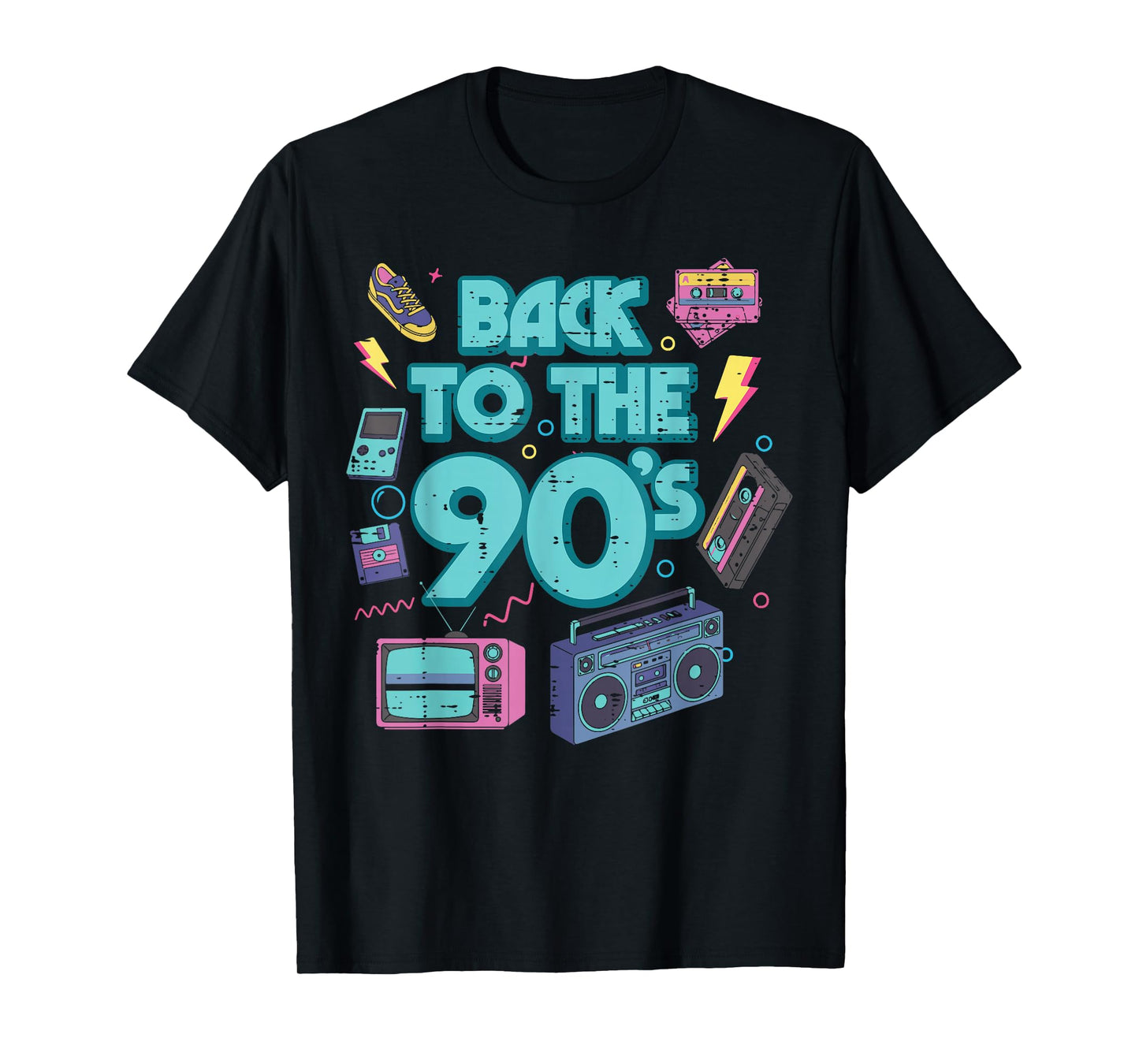 Back to The 90s Boombox Vintage Throwback Men Women Kids T-Shirt