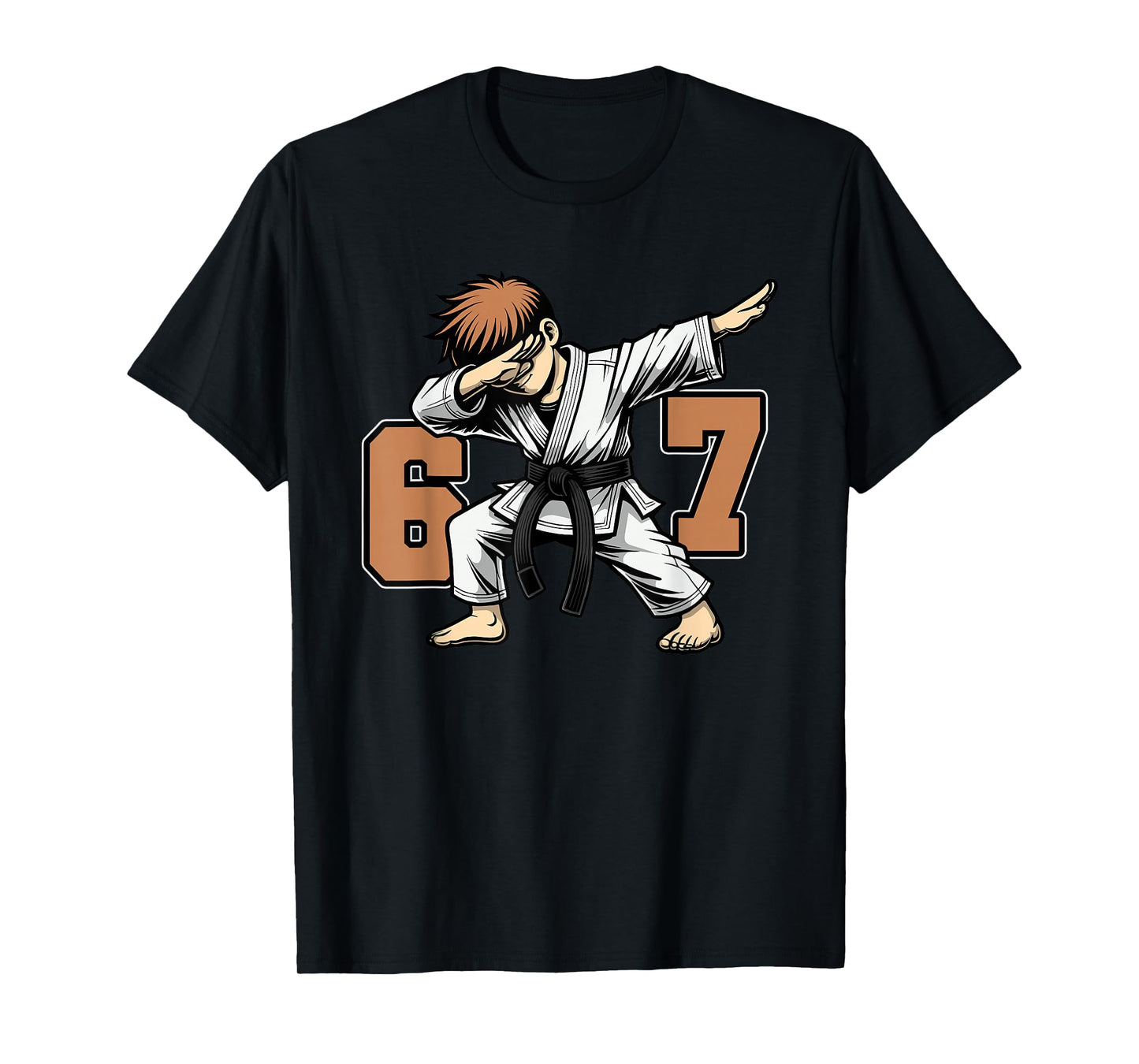 Funny Kids 67 Meme Karate Fan Dabbing Player T-Shirt