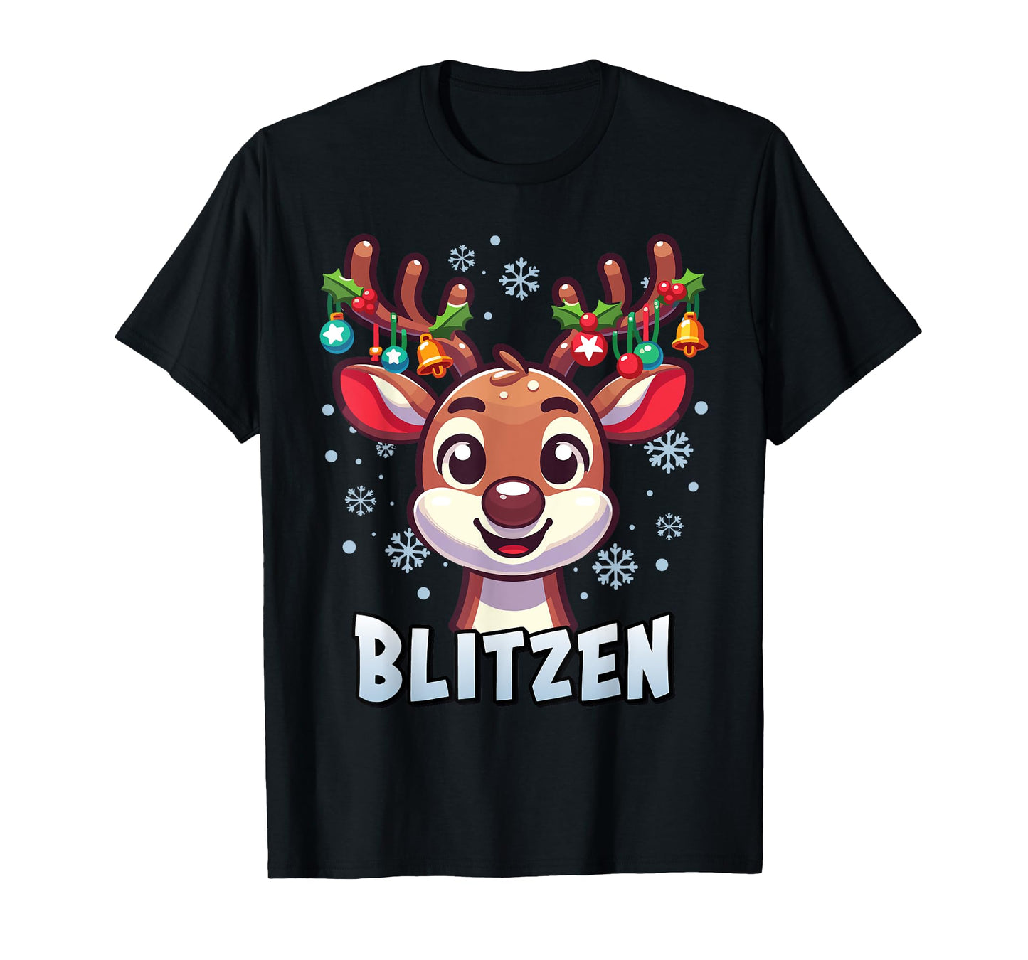 Santa’s Reindeer Blitzen Xmas Group Costume T-Shirt
