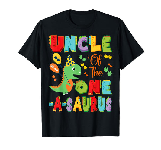 Uncle Of The One-A-Saurus 1St Birthday Boy Dinosaur T-Shirt