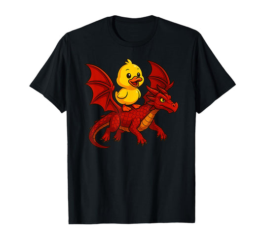 Yellow Duck Red Dragon Riding Zoo Day Animal Lover Boys Girl T-Shirt