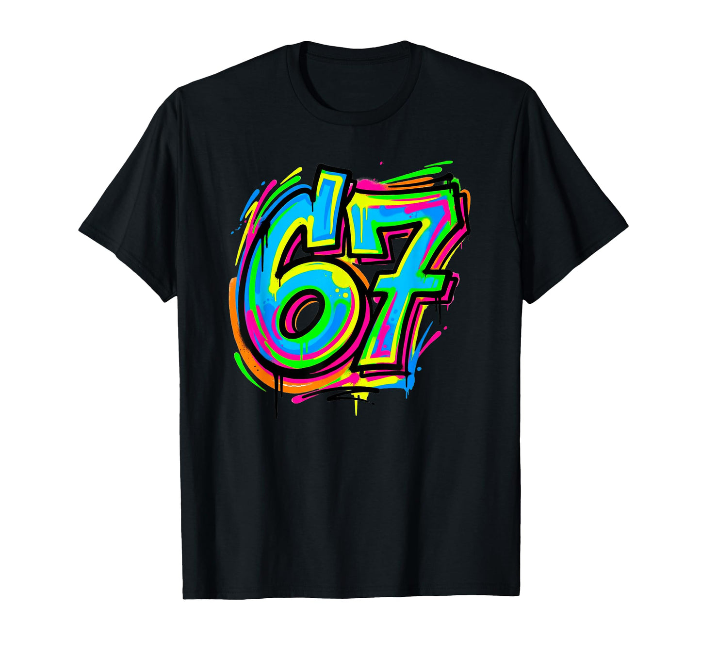 67 Drip Graffiti Meme – Color Splash Sixty Seven T-Shirt
