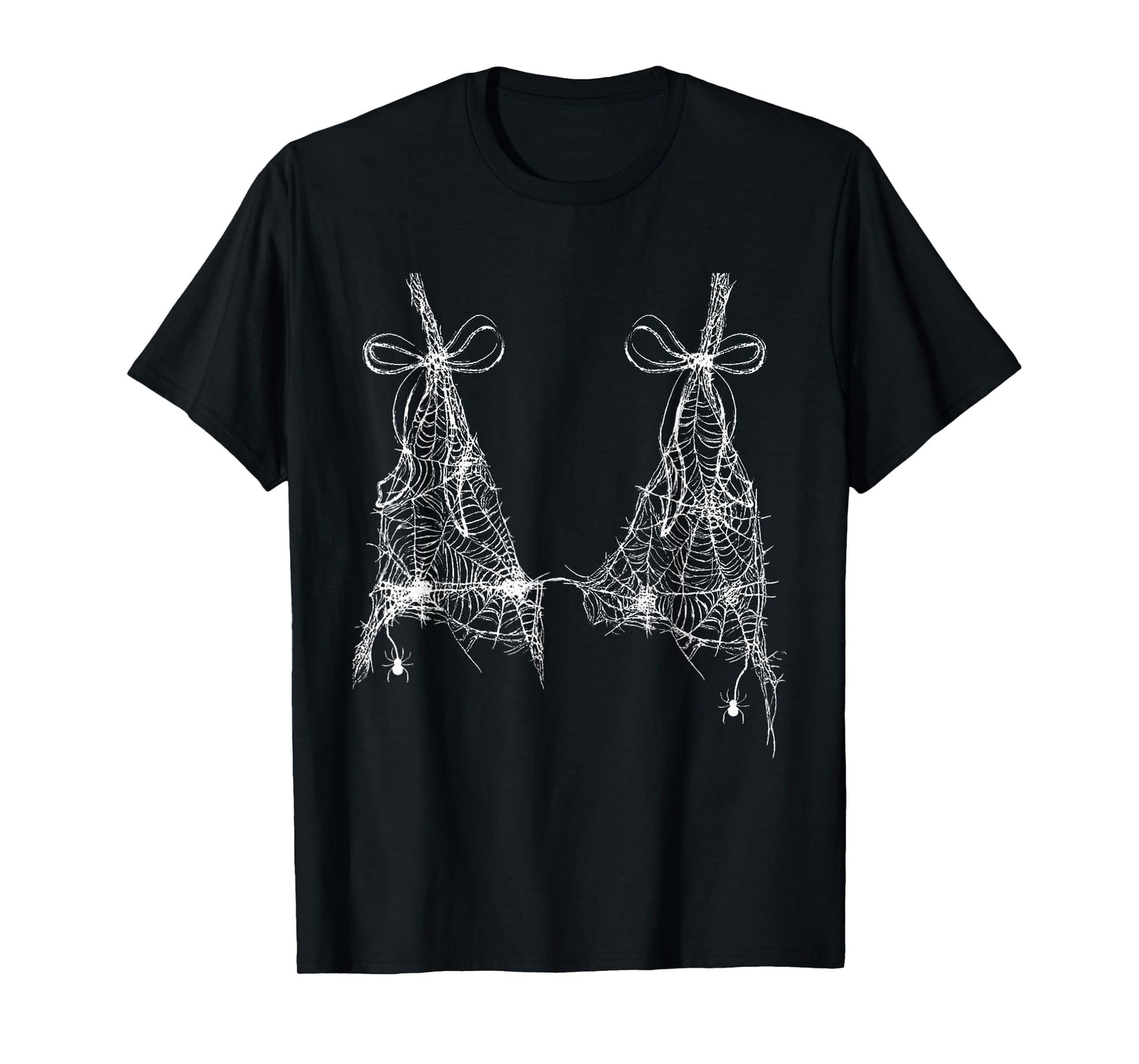 Funny Spooky Spider Bra Halloween Costume for Women Girls T-Shirt