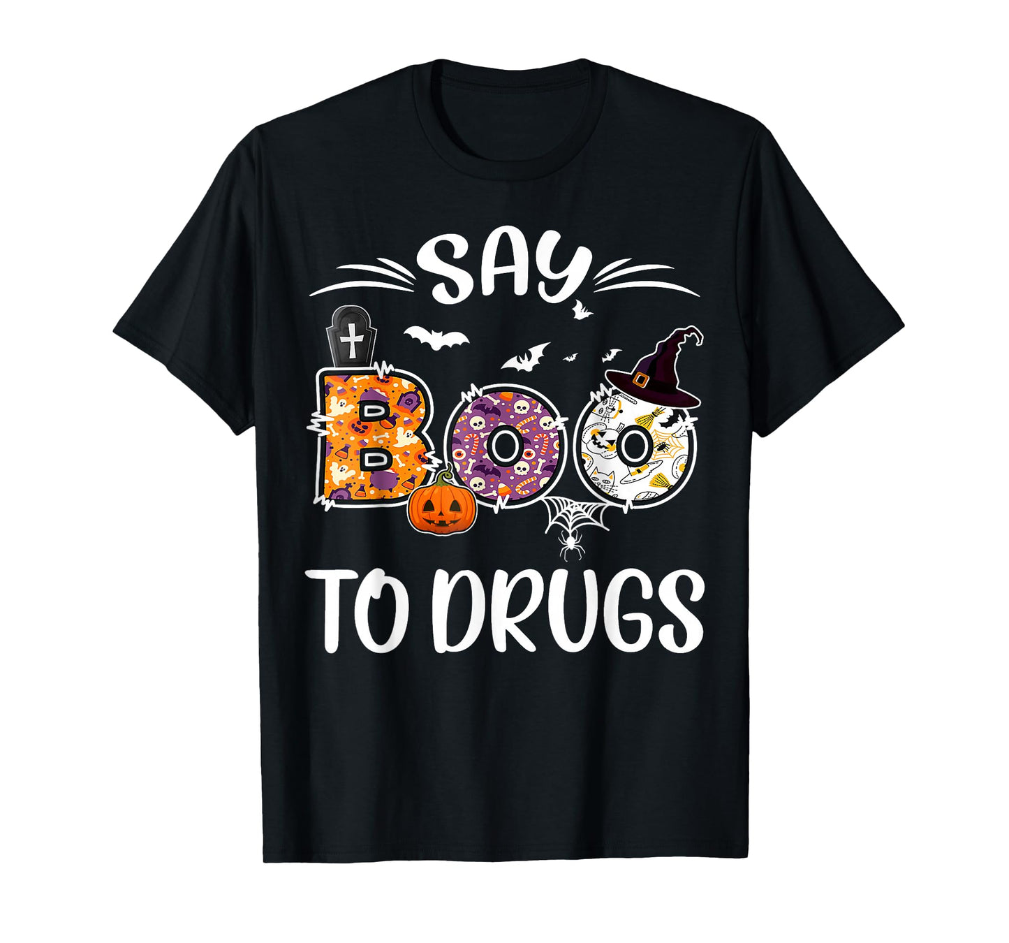 Say Boo to Drugs Funny Halloween Red Ribbon Week Awareness T-Shirt