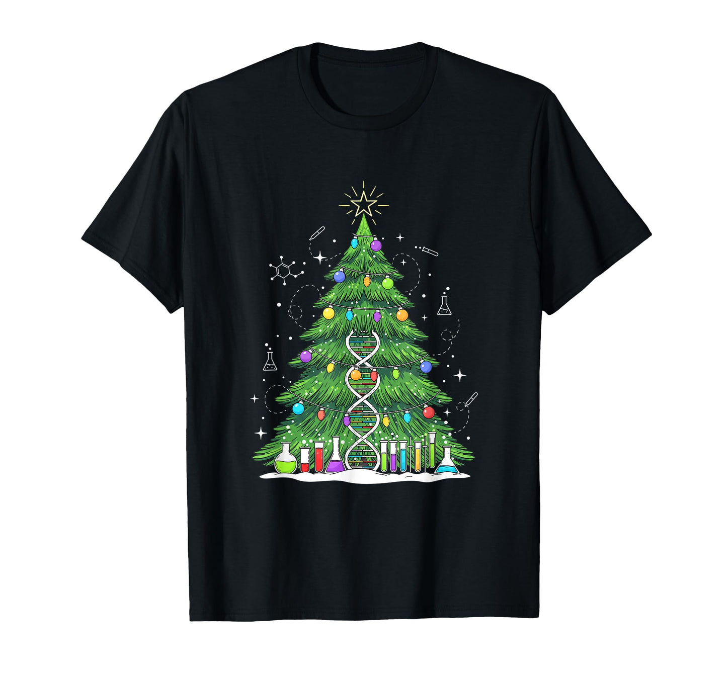 Science & Technology DNA Christmas Tree, Lab Chemistry Tree T-Shirt