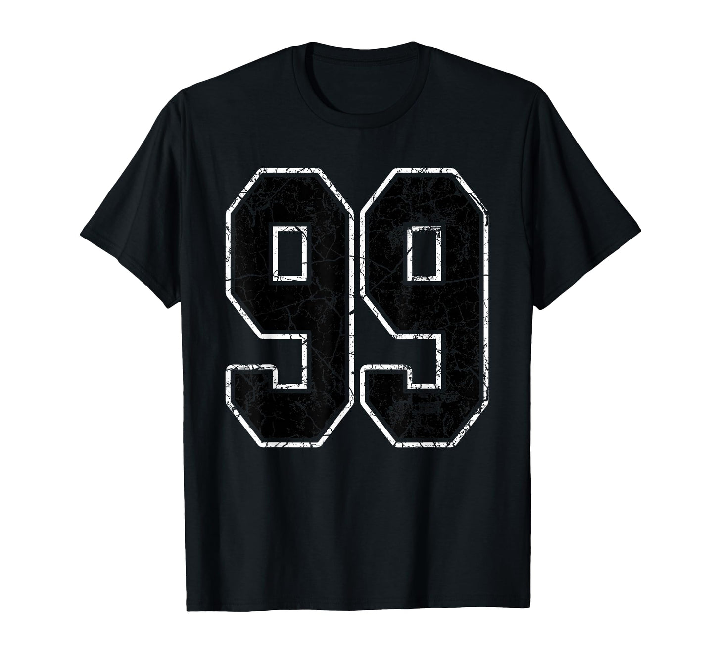 Black and White Number 99 Jersey Player Uniform #99 Fan T-Shirt