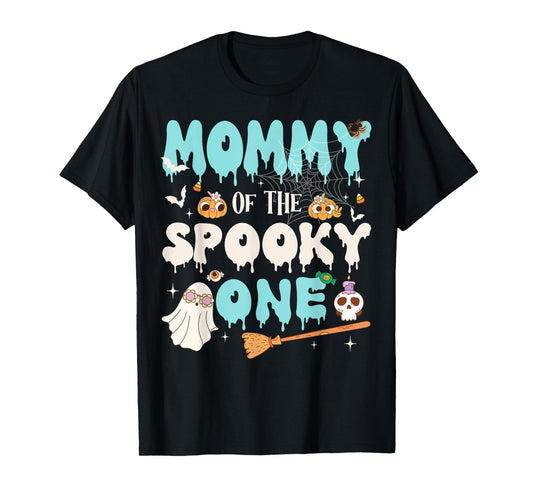 Mommy of The Spooky One Boy 1st Birthday Halloween Family T-Shirt