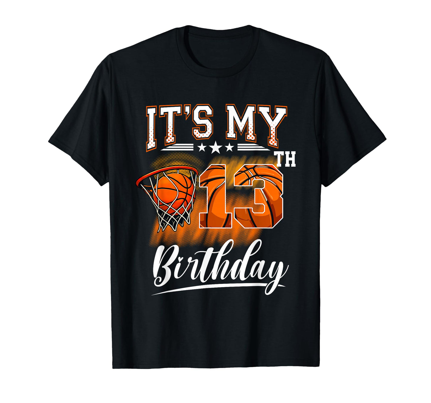 It's My 13th Birthday Basketball Theme 13 Years Old Birthday T-Shirt
