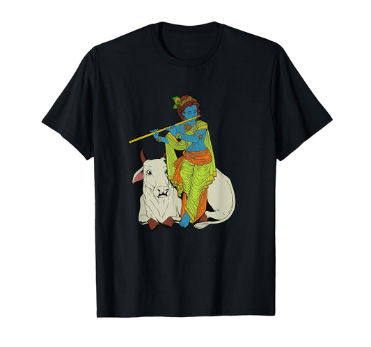 Hindu god - the blue flute player Krishna T-Shirt