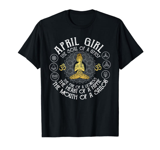 April Girl Witch Soul Funny Cute Vintage Birthday April Yoga T-Shirt