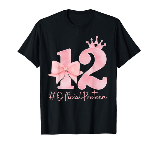 12 Official Pre-Teen 12th Birthday Girl Coquette 12 Year Old T-Shirt