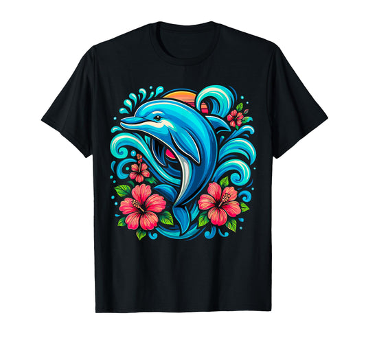 Cute Dolphin Floral T-Shirt