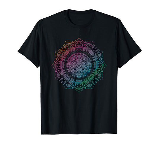 Sacred Geometry Boho Spiritual Yoga Flow Prana Art Mandala T-Shirt