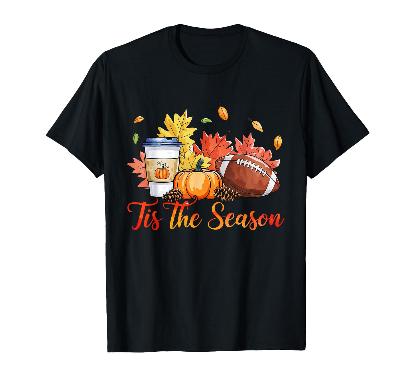 Tis The Season Football Fall Season Football Pumpkin Spice T-Shirt