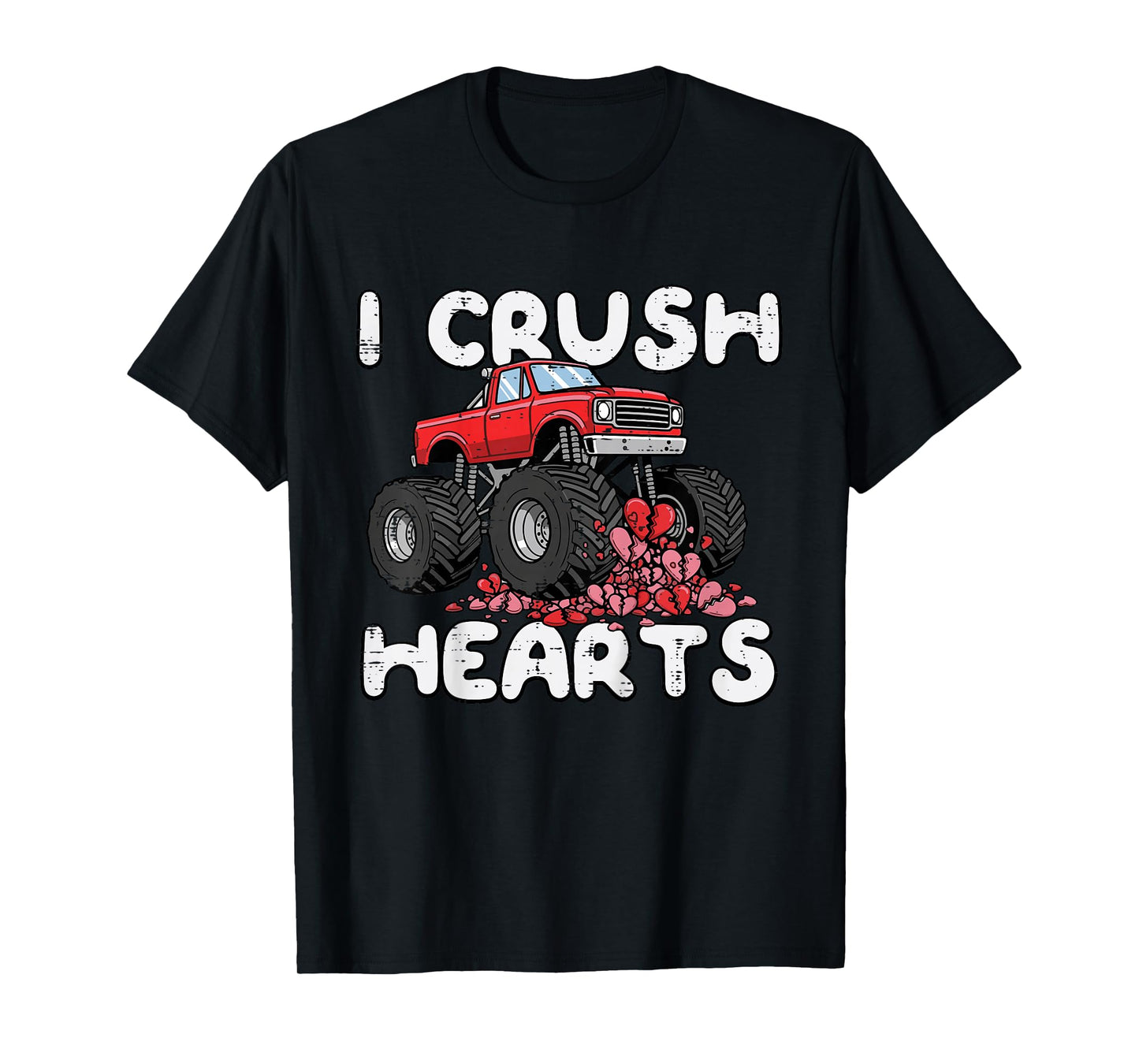 Kids Hearts Valentines Day Truck Crush Toddler Baby Boys Kids T-Shirt