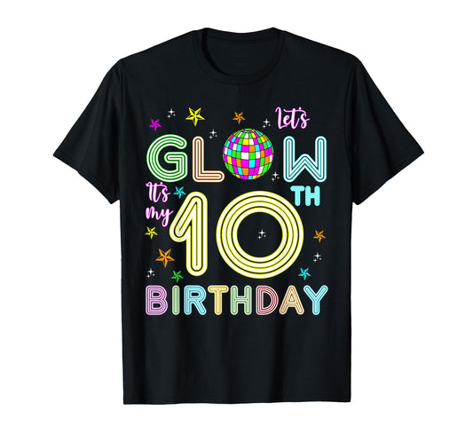 It's My 10th Birthday Glowing 80s 10 Year Old T-Shirt