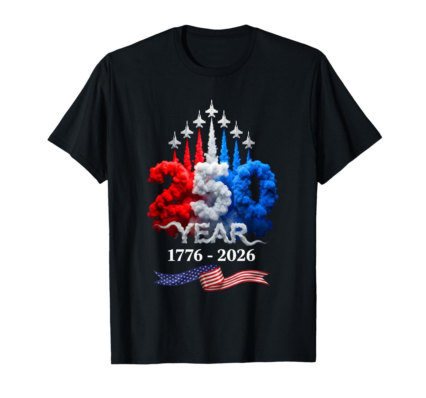 250 Years American 1776 2026 250th Birthday 4th of July T-Shirt