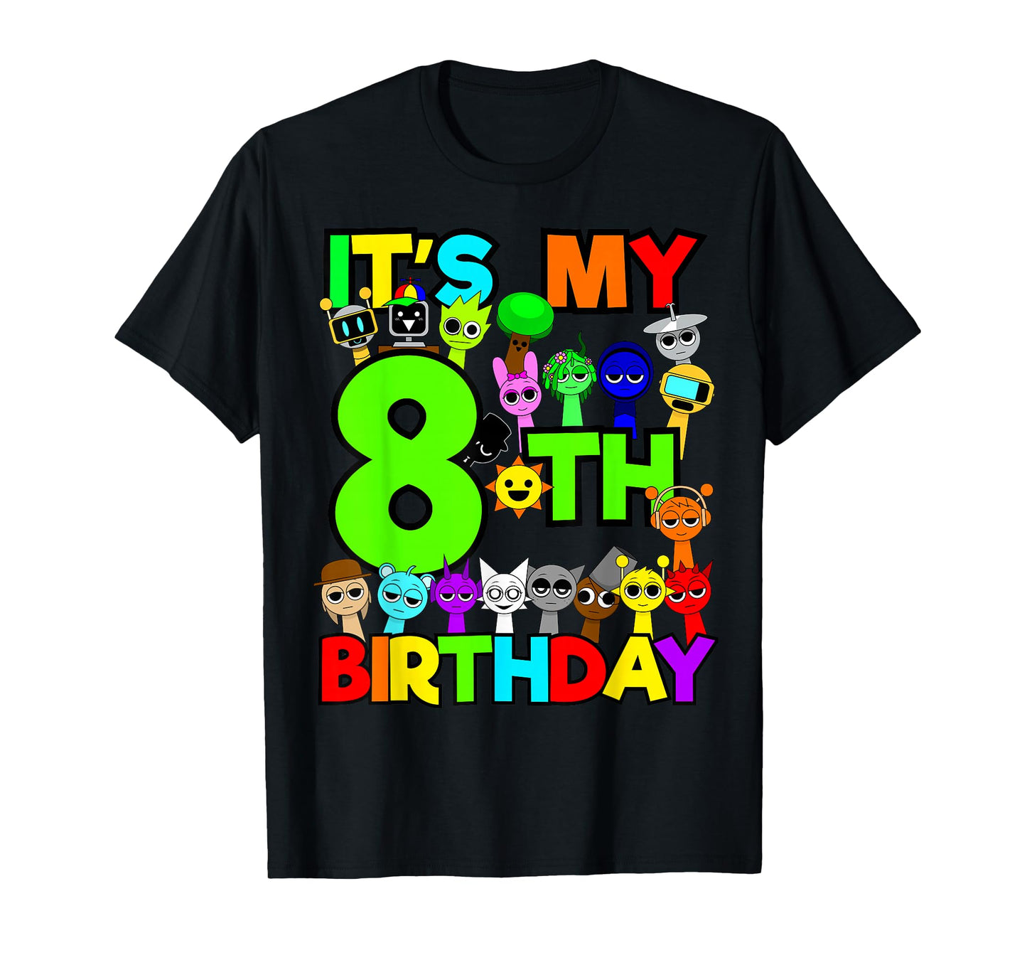 Birthday Sprunki party decorations 8 year old Girls Boys T-Shirt