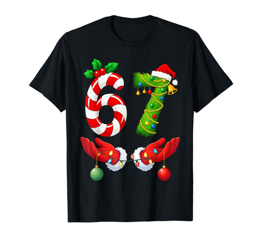 67 Christmas 6 7 Meme Pajamas Holiday Gen Alpha Slang T-Shirt