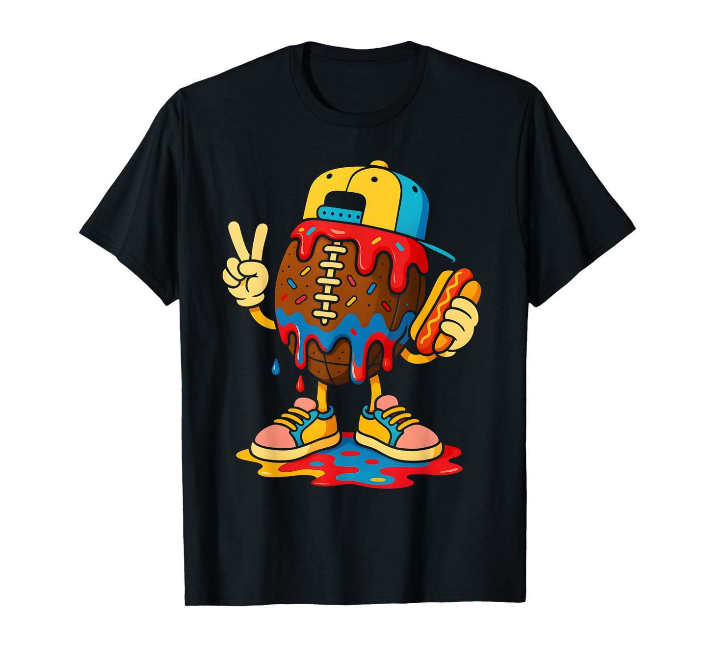 Football Drip Boys Football Ice Cream Youth Game Day T-Shirt