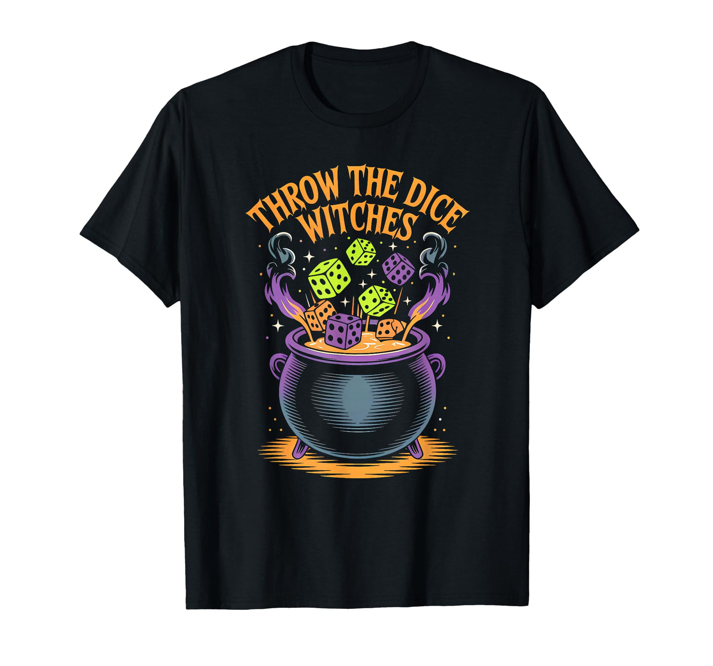 Throw The Dice Witches Bunco Game Halloween Cauldron T-Shirt