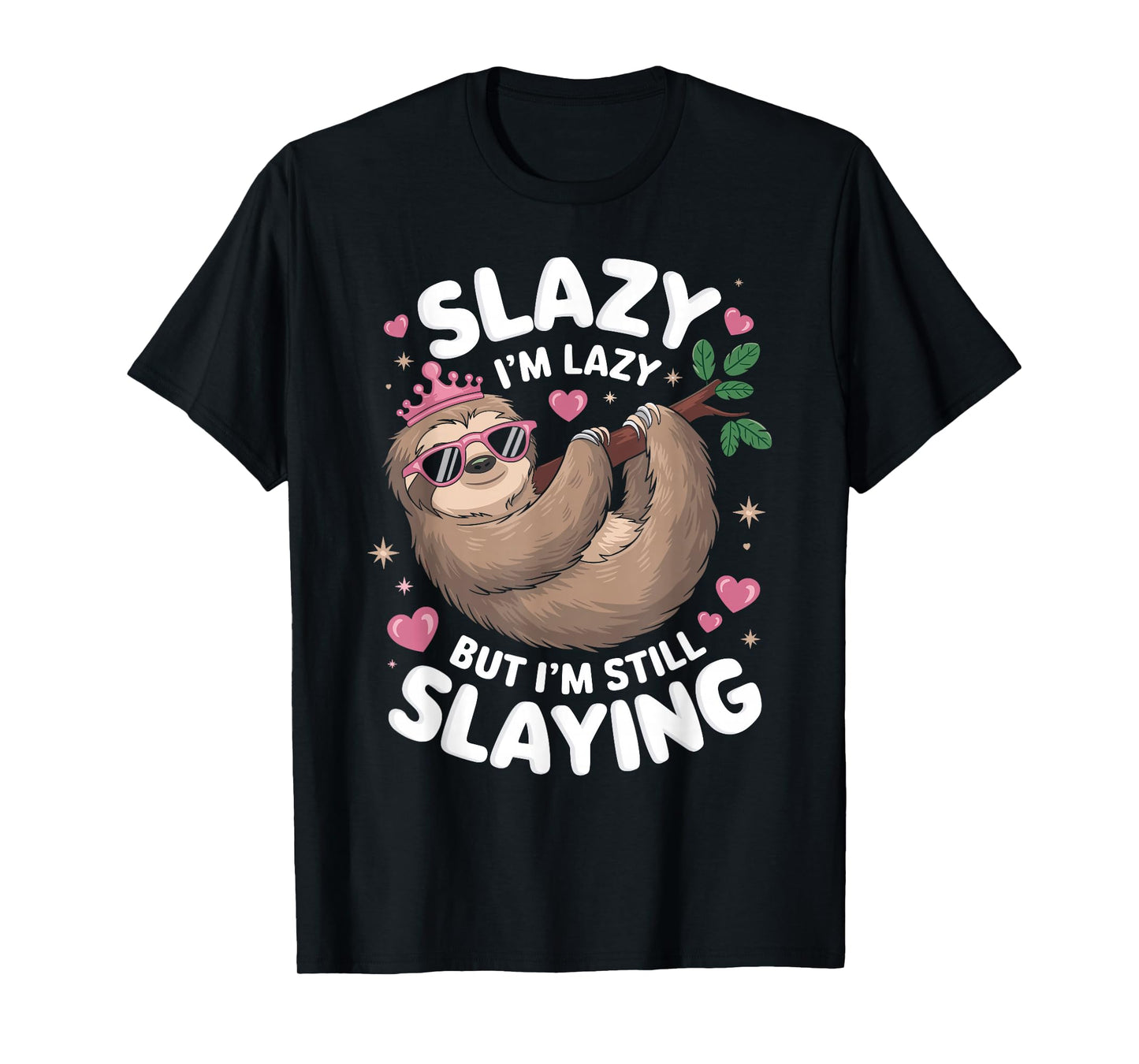 Cute Tween Girl Funny Animal Sloth Slay Meme Trendy Slazy T-Shirt