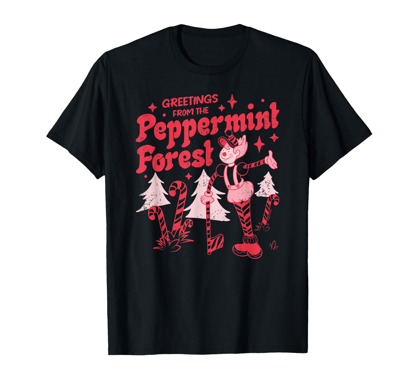 Candy Land Greetings from The Peppermint Forest Retro Poster T-Shirt