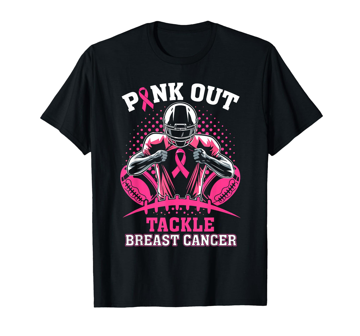 Pink Out Tackle Breast Cancer Awareness American Football T-Shirt