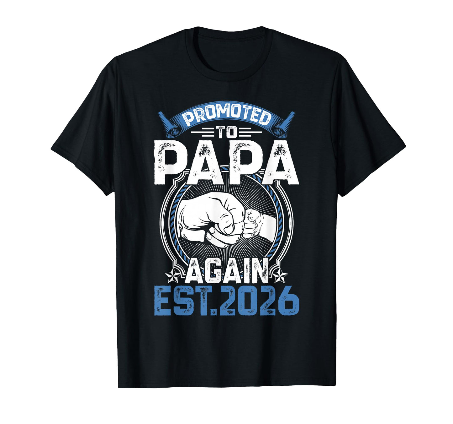 Retro Promoted to Papa 2026 Again Soon to Be Papa Father T-Shirt