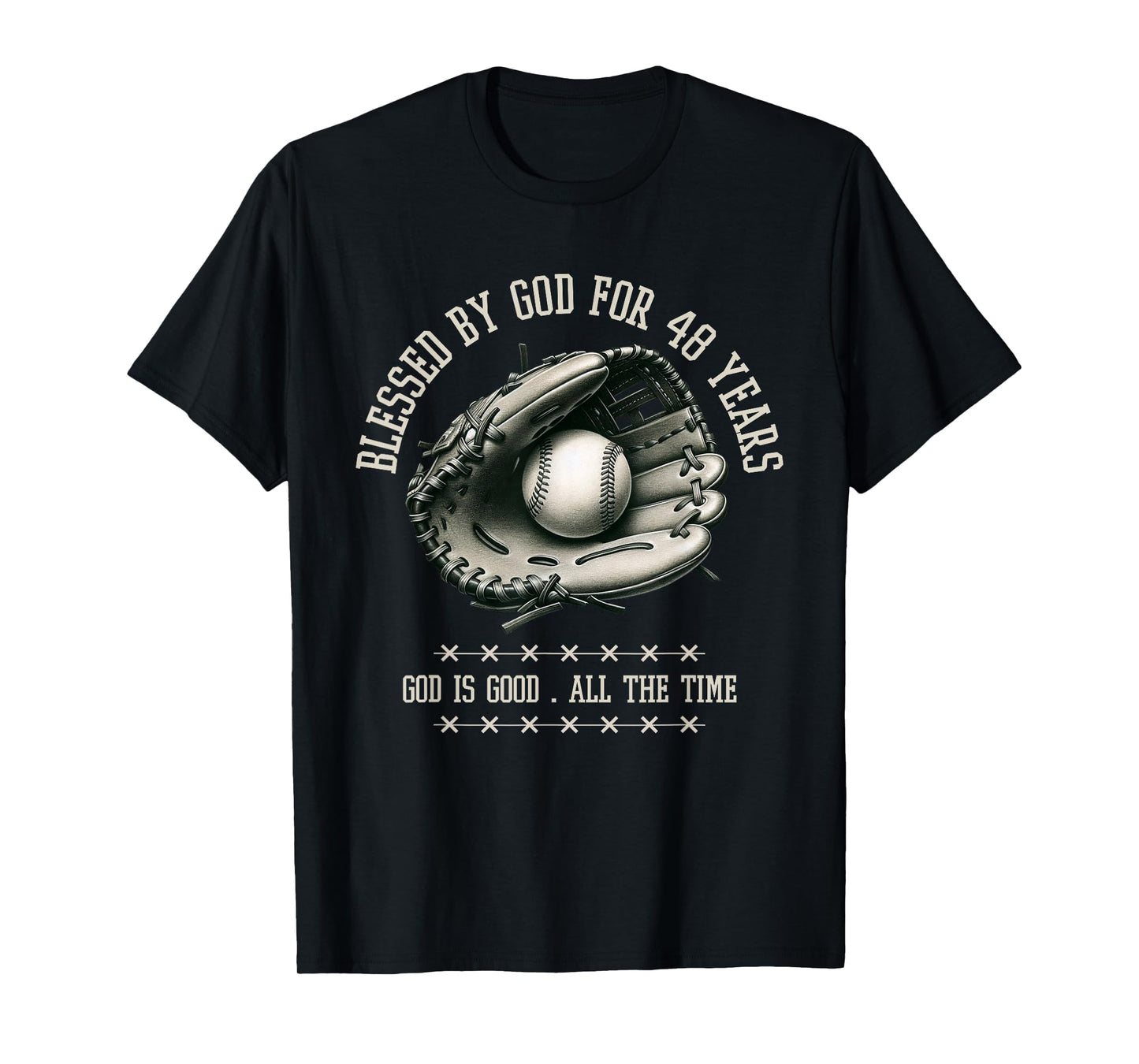 Blessed by God for 48 Years Old Baseball 48th Birthday Gifts T-Shirt