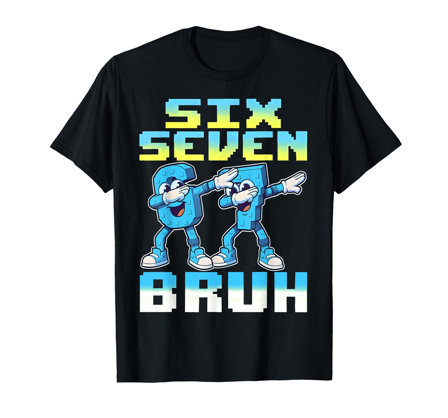 Funny Six Seven 67 Brainrot Bruh Dabbing for Men Boys Kids T-Shirt