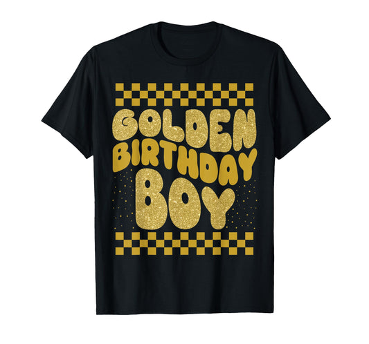 Golden Birthday Boys Bday Toddlers Birthday Party Decoration T-Shirt