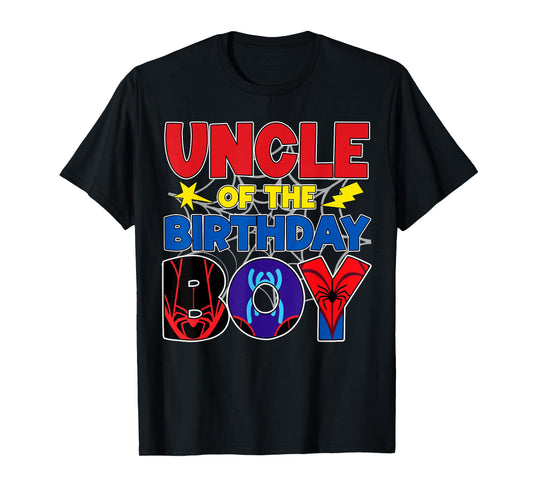 Uncle Of The Birthday Boy Matching Spider Family Birthday T-Shirt